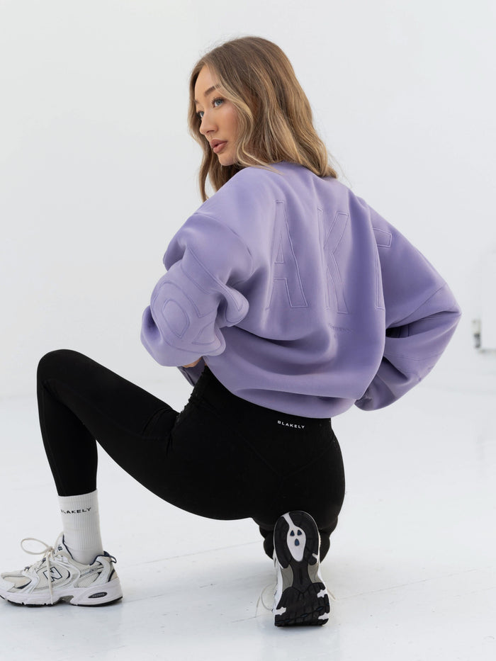 Embroidered Isabel Oversized Jumper - Lilac