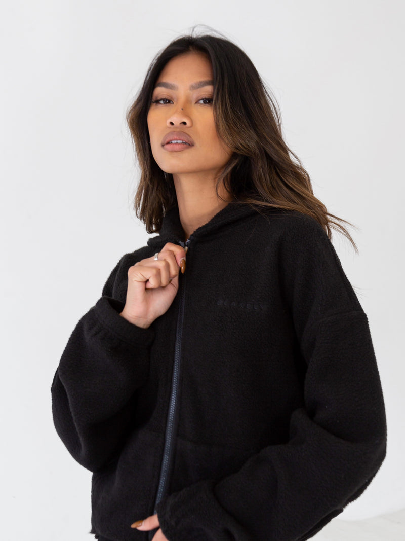 Borg hoodie black sale