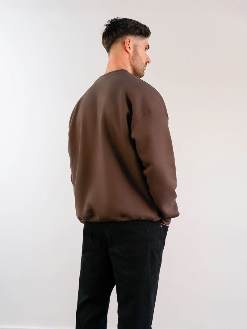 Label Relaxed Jumper - Slate Brown