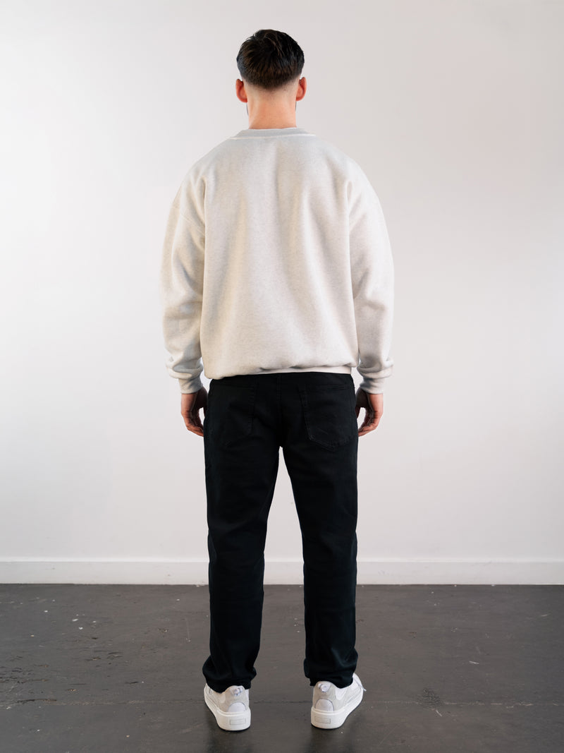 Label Relaxed Jumper - Marl White