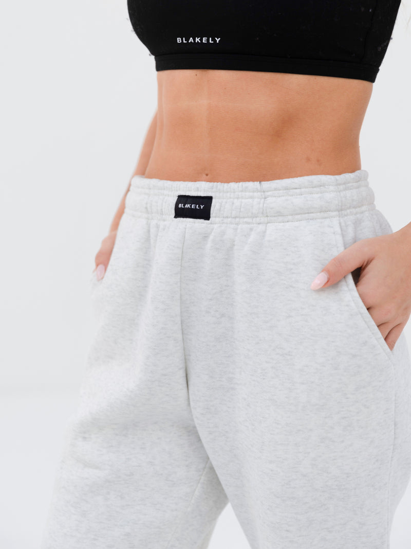 Label Sweatpants - Marl White