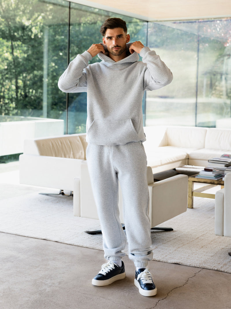 Blakely Basic Relaxed Cuffed Sweatpants - Marl Grey