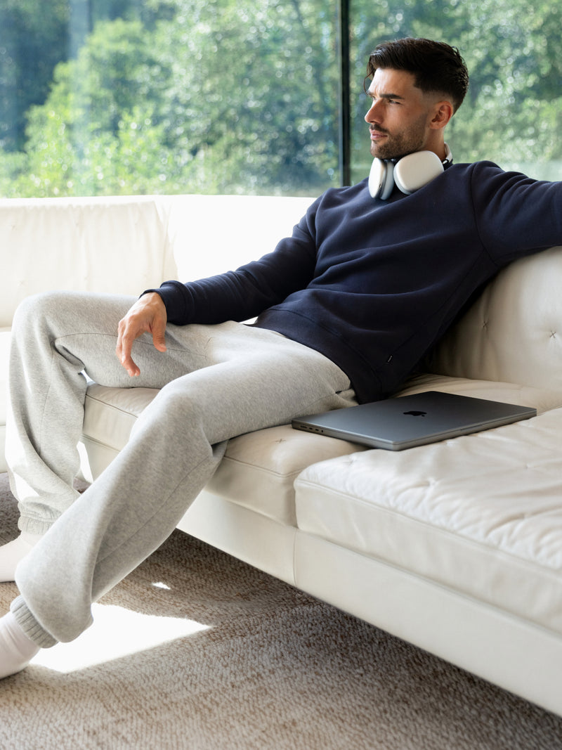 Blakely Basic Relaxed Cuffed Sweatpants - Marl Grey