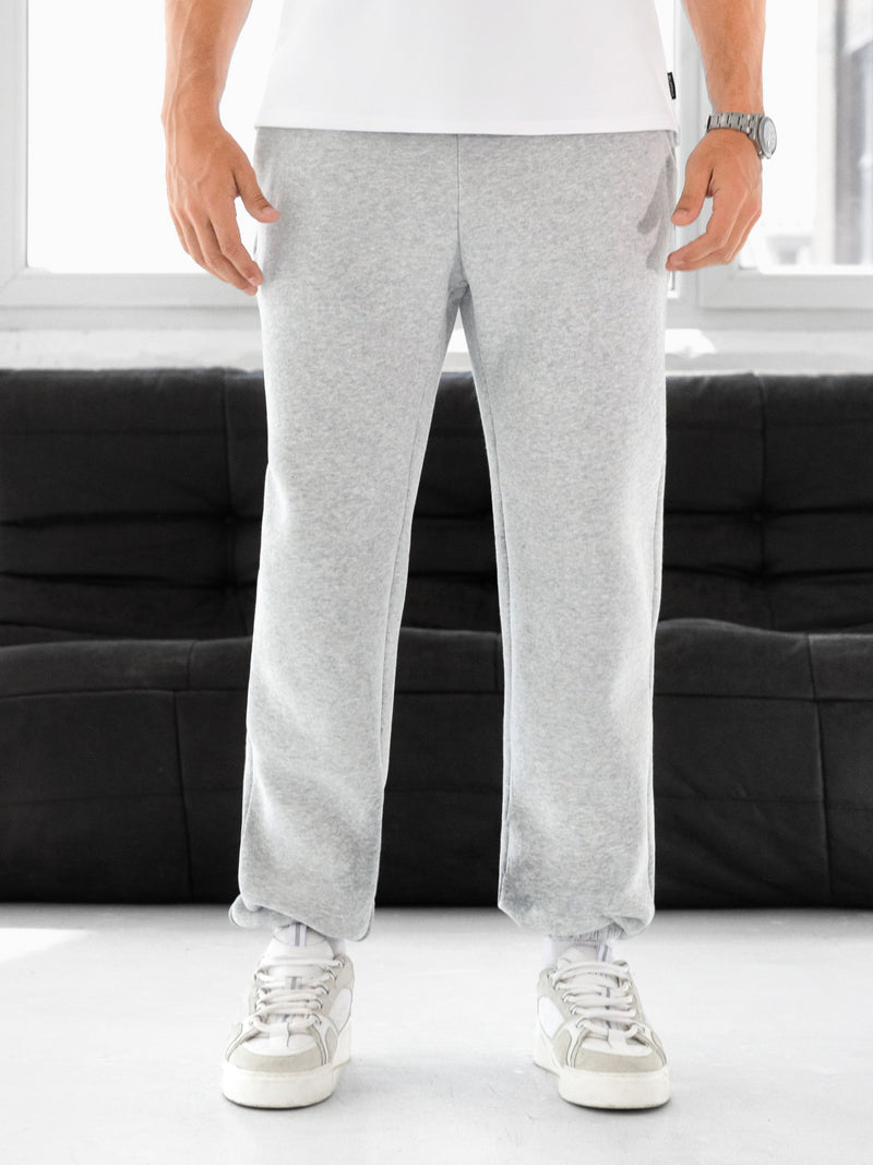 Blakely Basic Relaxed Cuffed Sweatpants - Marl Grey
