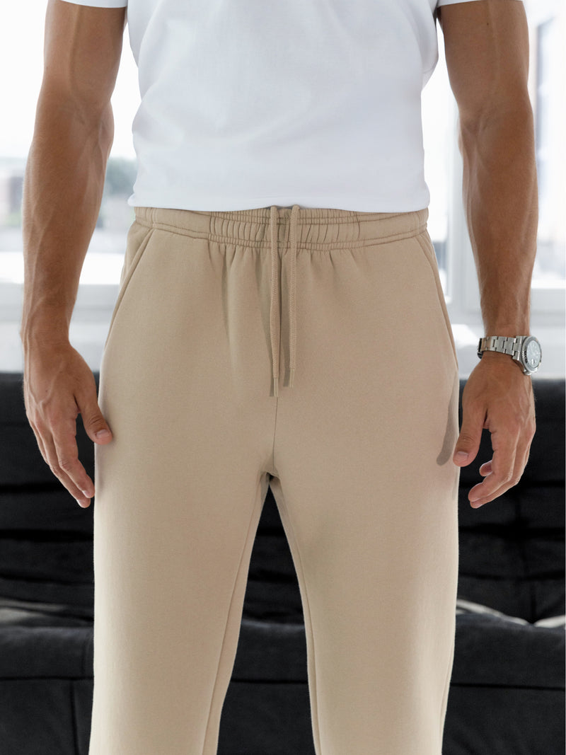 Blakely Basic Relaxed Cuffed Sweatpants - Light Tan