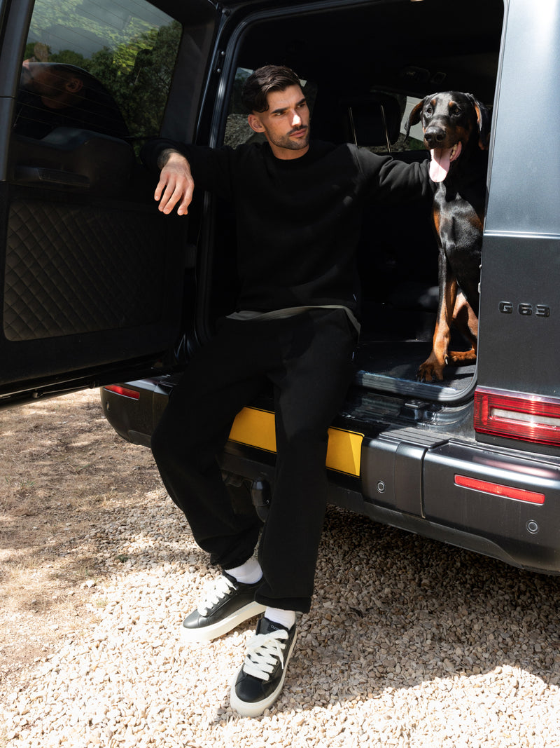 Blakely Basic Relaxed Cuffed Sweatpants - Black
