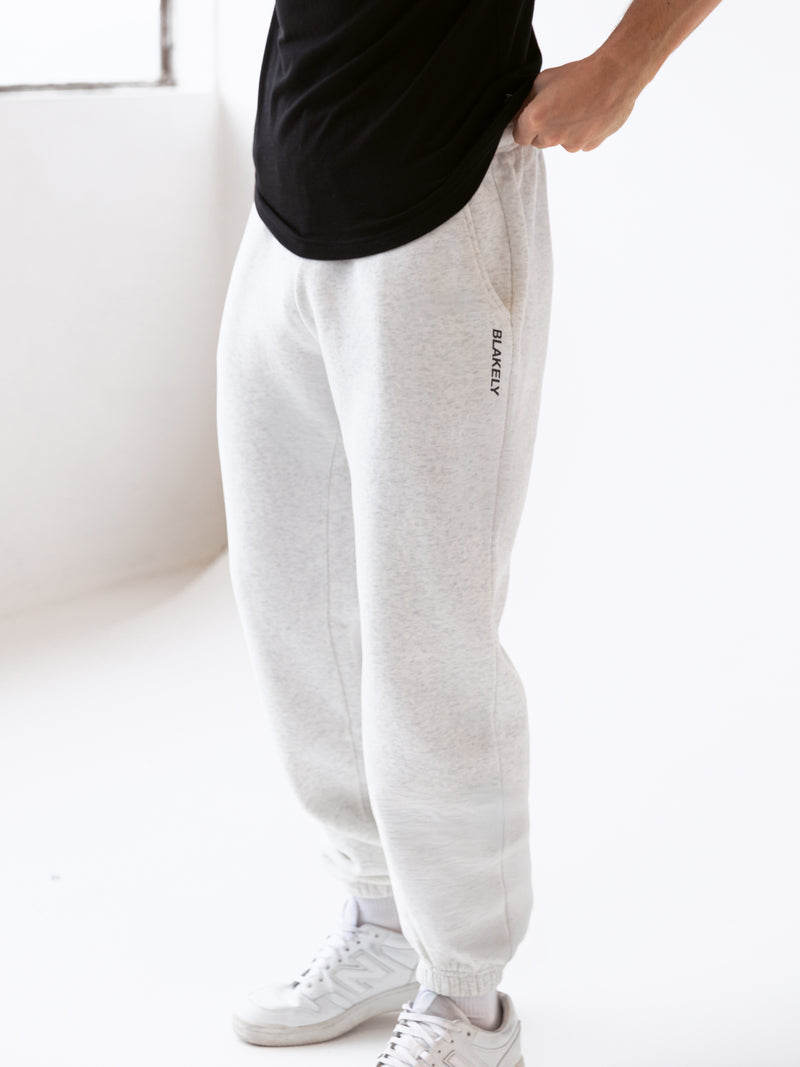 Italic Linear Relaxed Sweatpants - Marl White