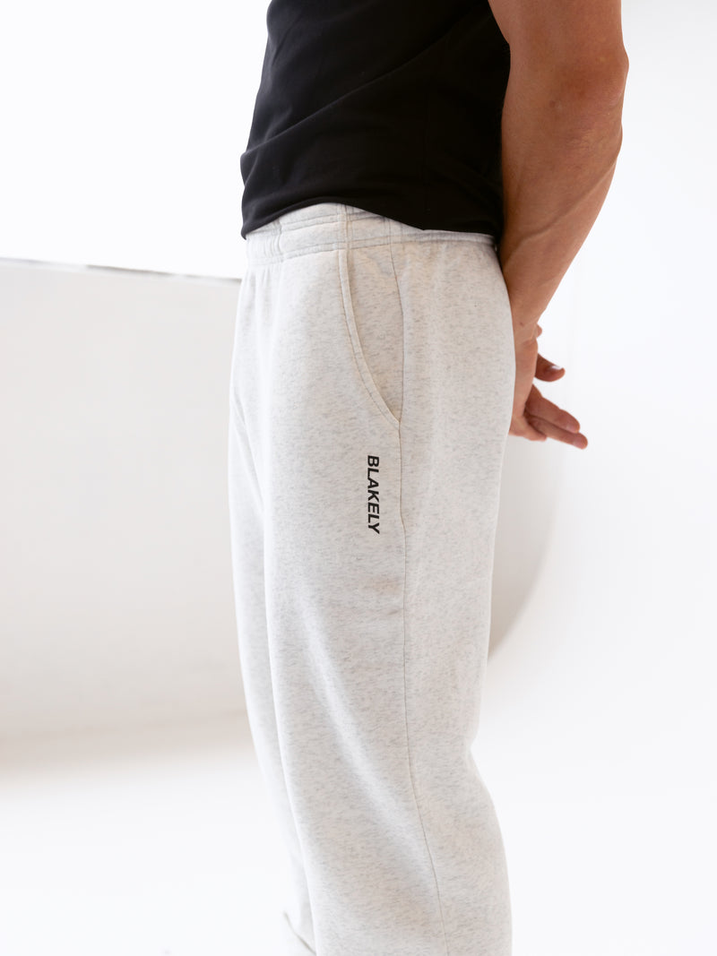 Italic Linear Relaxed Sweatpants - Marl White