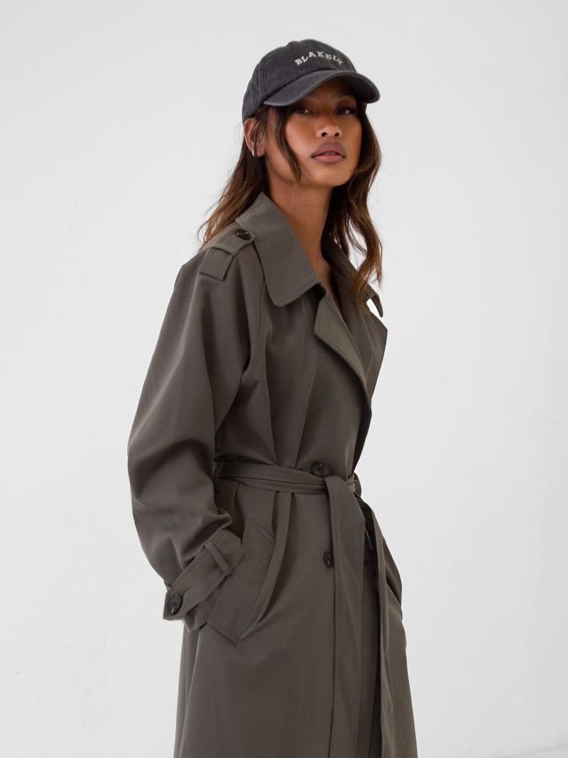 Amara Trench Coat - Ash Grey