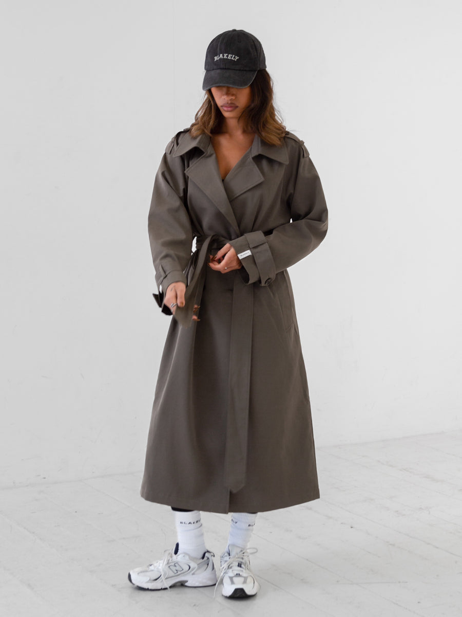 Buy Blakely Ash Grey Amara Trench Coat | Free delivery on orders