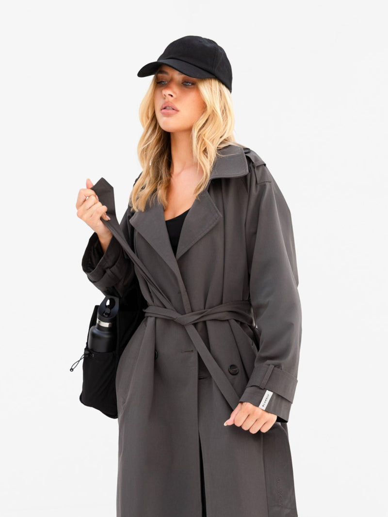 Amara Trench Coat - Grey