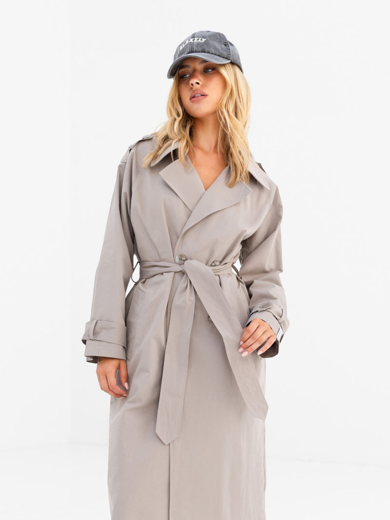 Amara Trench Coat - Stone
