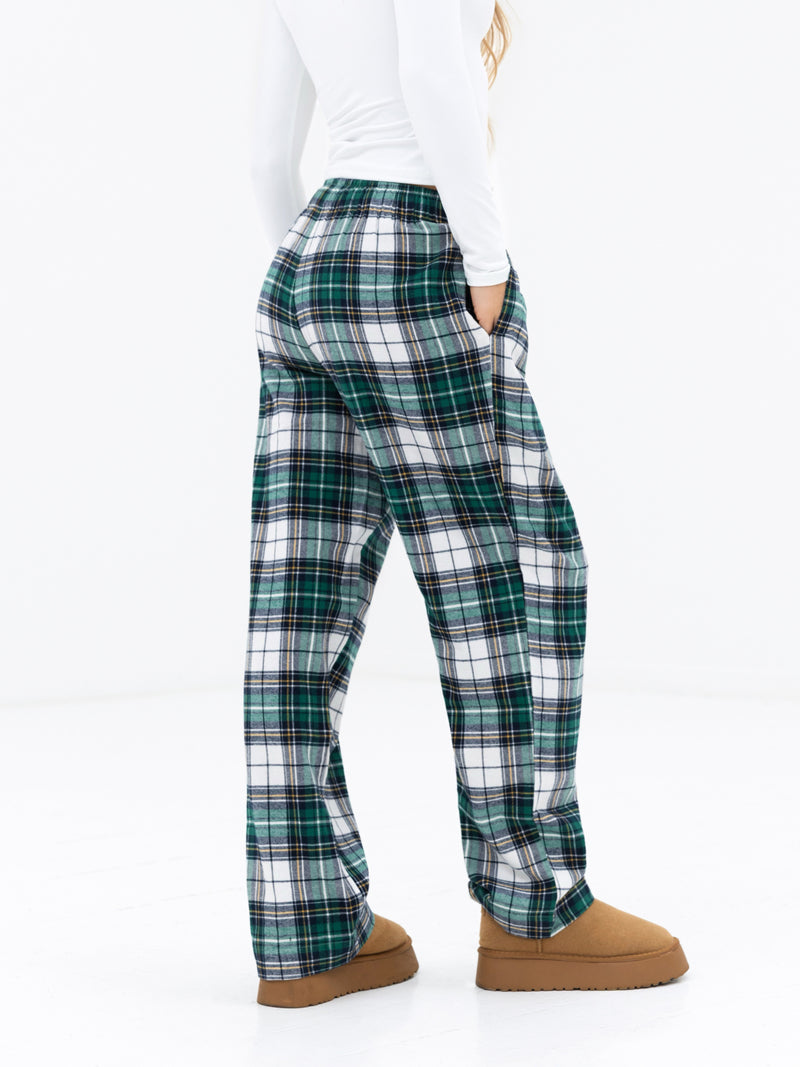 Rue Checked Trousers - Green Check