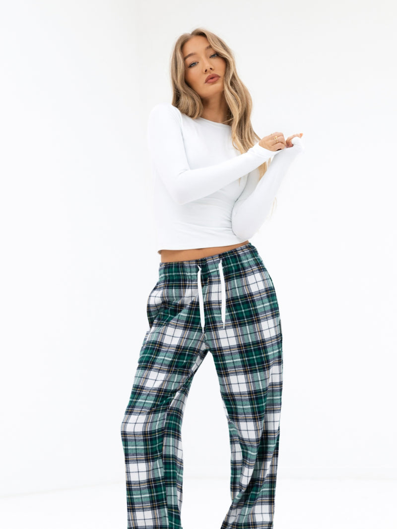 Rue Checked Trousers - Green Check
