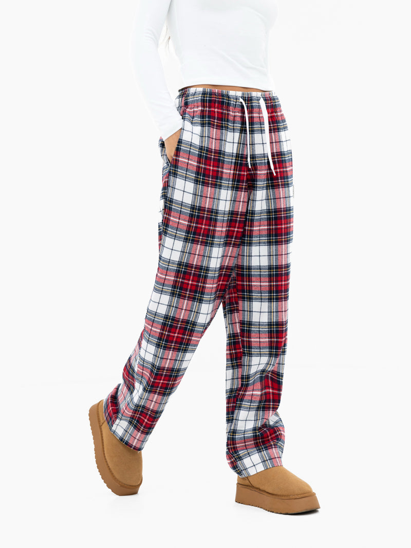 Rue Checked Trousers - Red Check