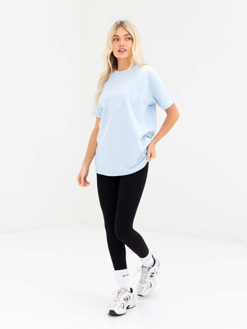 Alexis Chain Stitch Oversized T-Shirt - Powder Blue