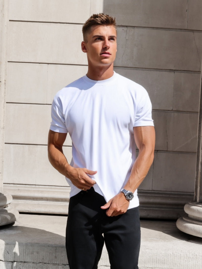 Enzo Relaxed T-Shirt - White & Bold Purple