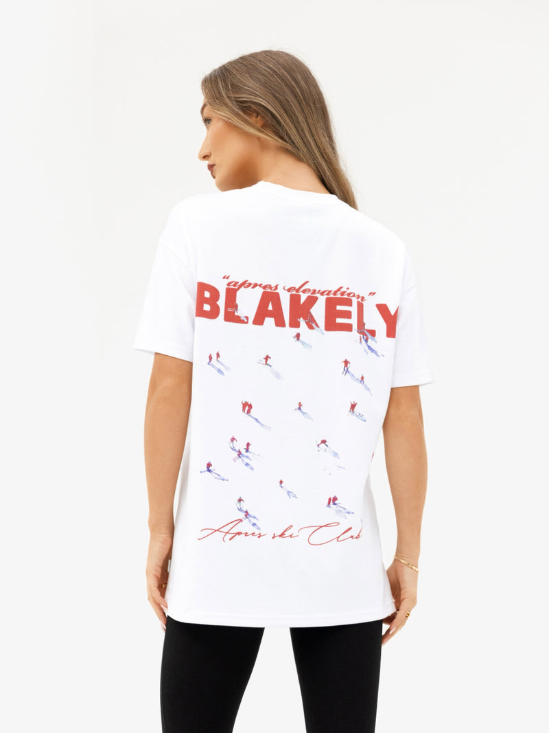 Ski Print Oversized T-Shirt - White