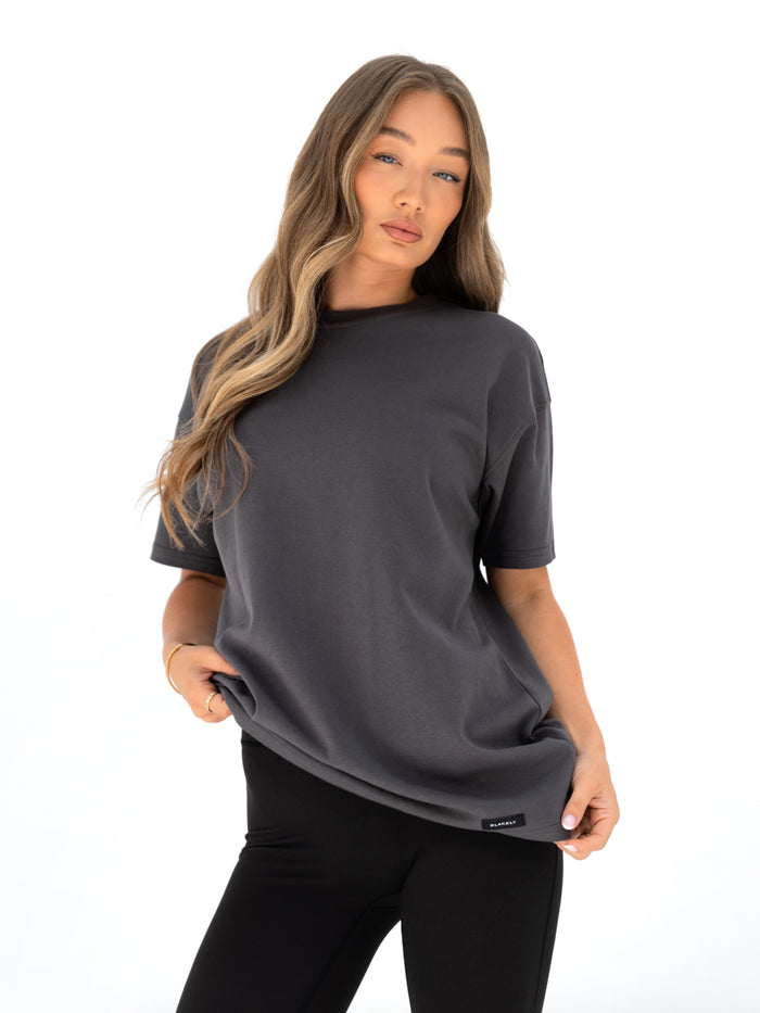 Olivia Oversized T-Shirt - Charcoal
