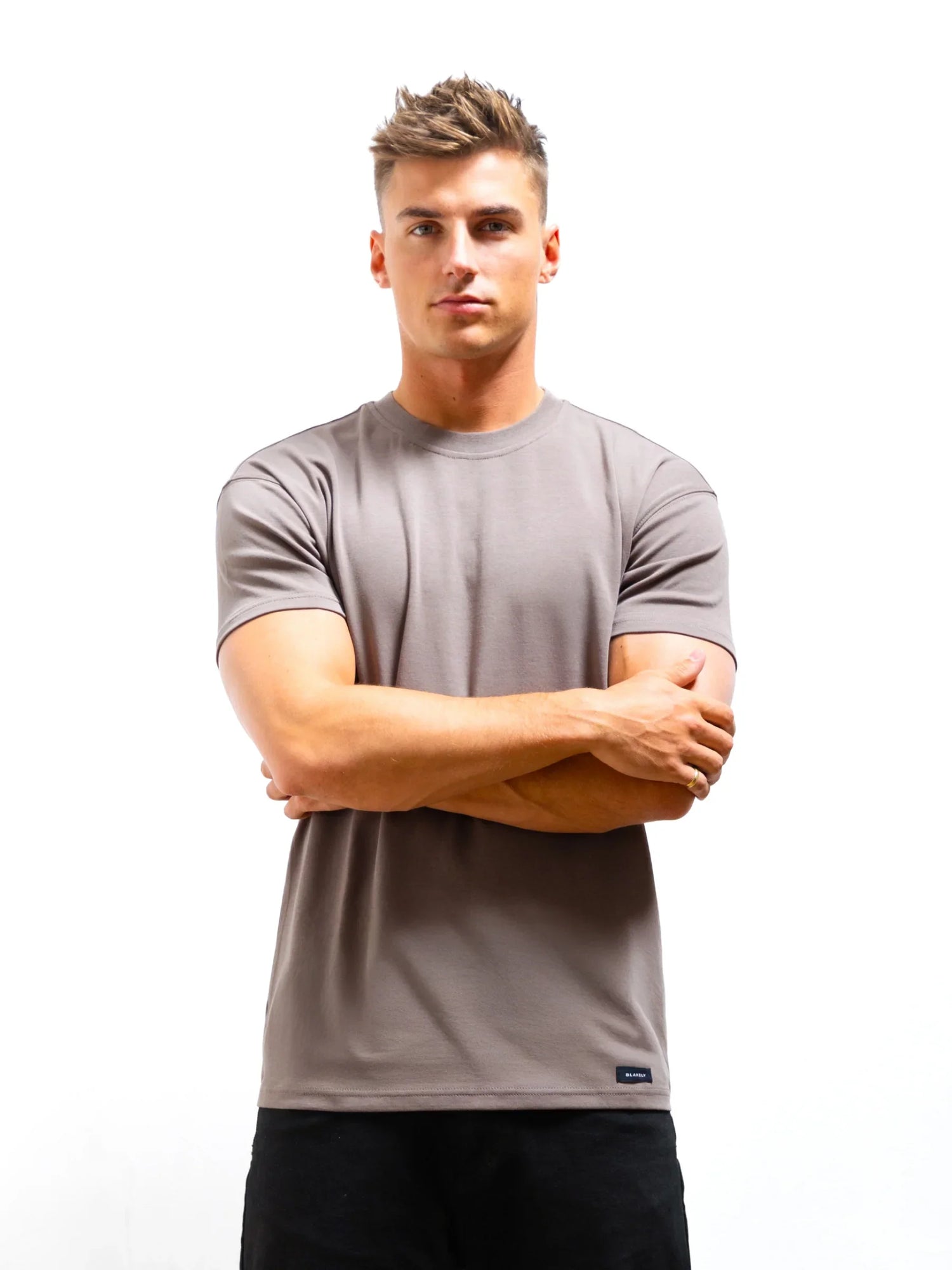 DEOLAX Men's Loose Fit T-Shirts - Heavyweight Polyester Crew Neck Tee For Workout & Casual