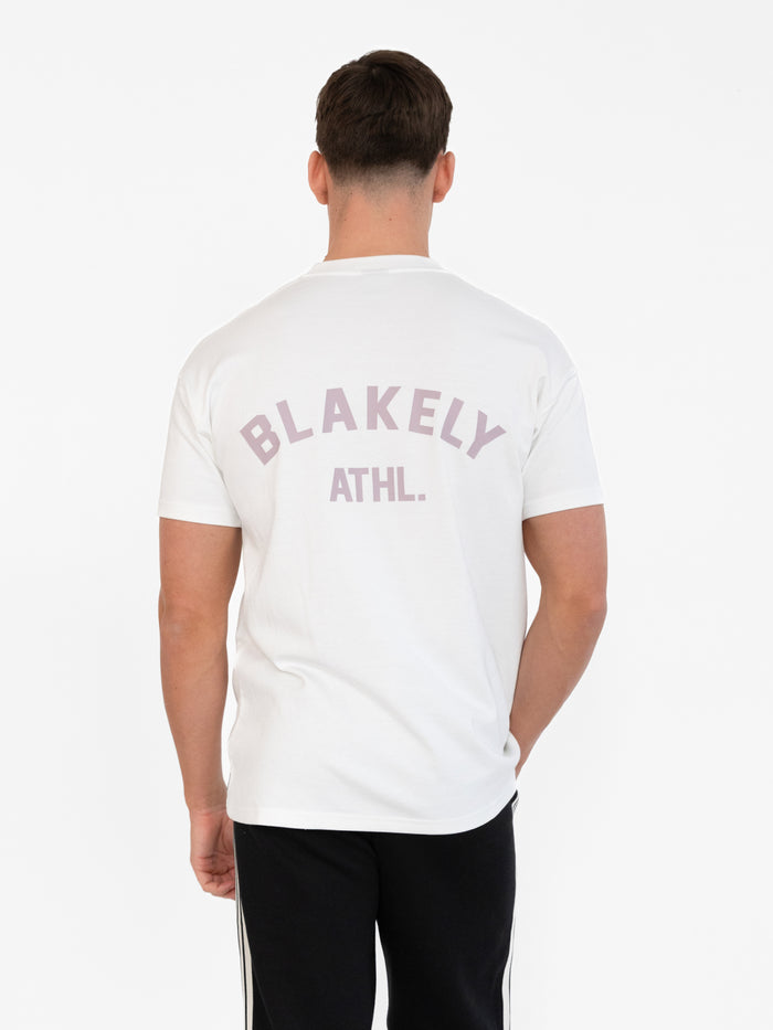 Zayd Relaxed T-Shirt - Flat White & Dusty Lilac