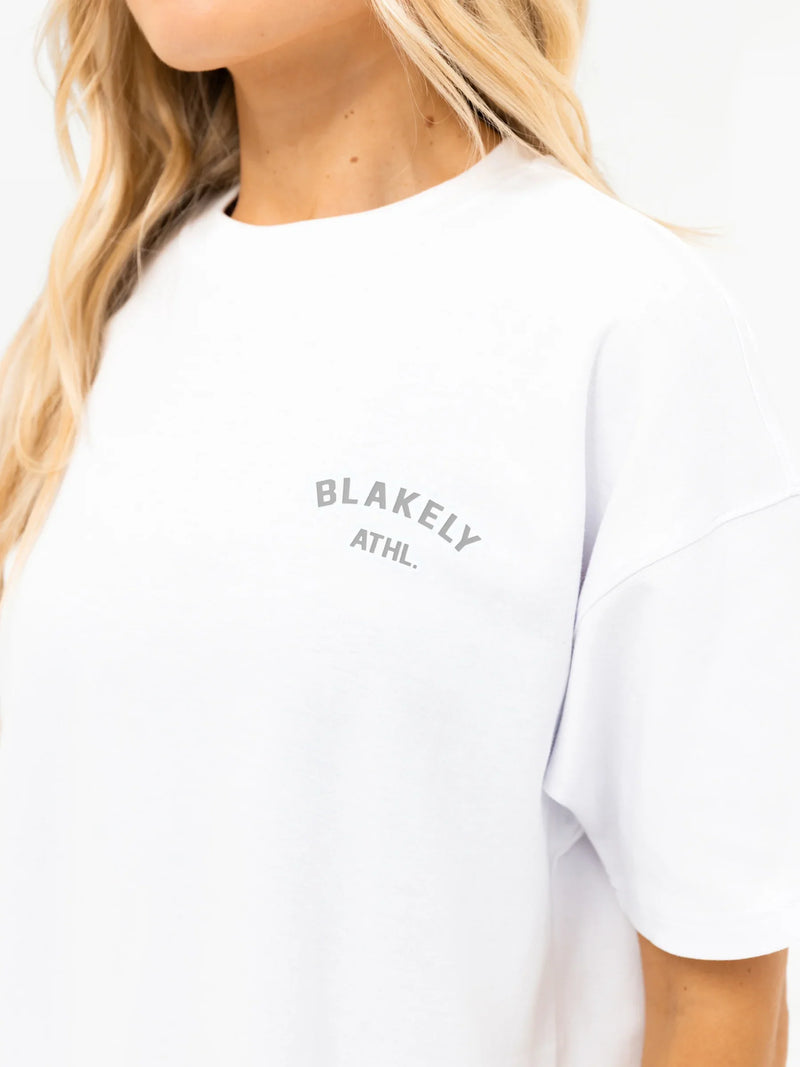 Immani Oversized T-Shirt - Flat White & Marl Grey