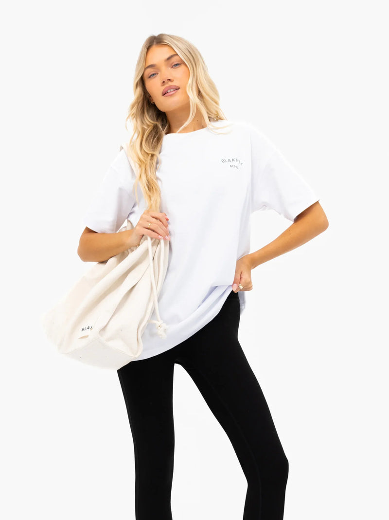 Immani Oversized T-Shirt - Flat White & Marl Grey