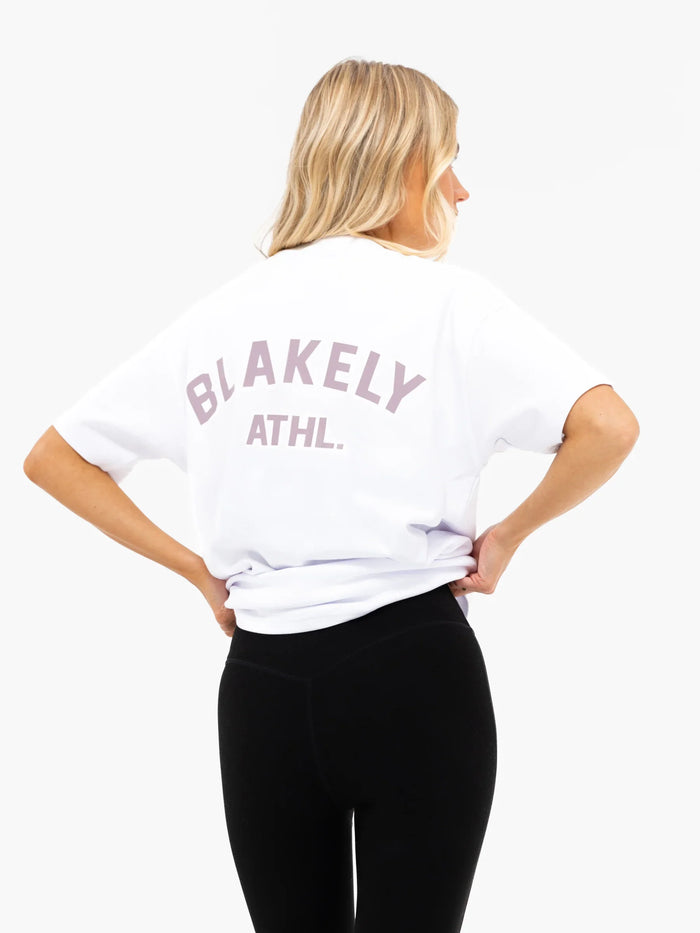 Immani Oversized T-Shirt - Flat White & Dusty Lilac