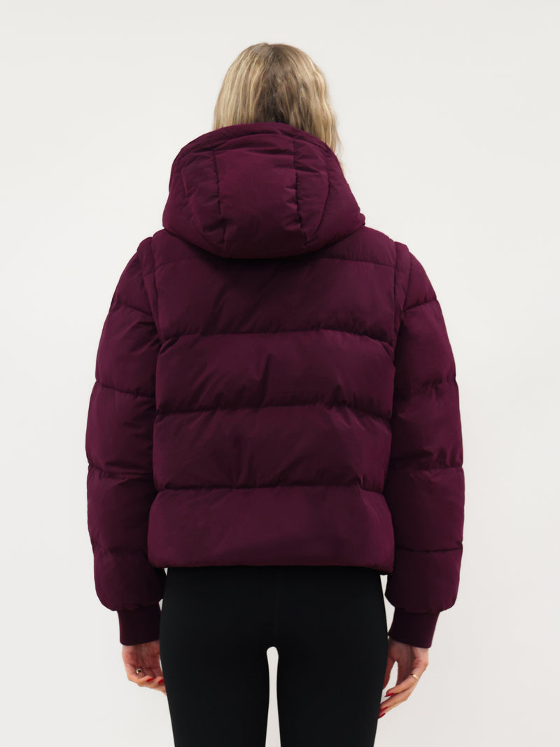Multiway Puffer Coat 2 - Dark Cherry