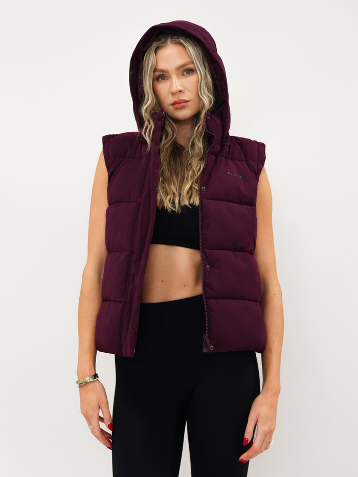 Multiway Puffer Coat 2 - Dark Cherry