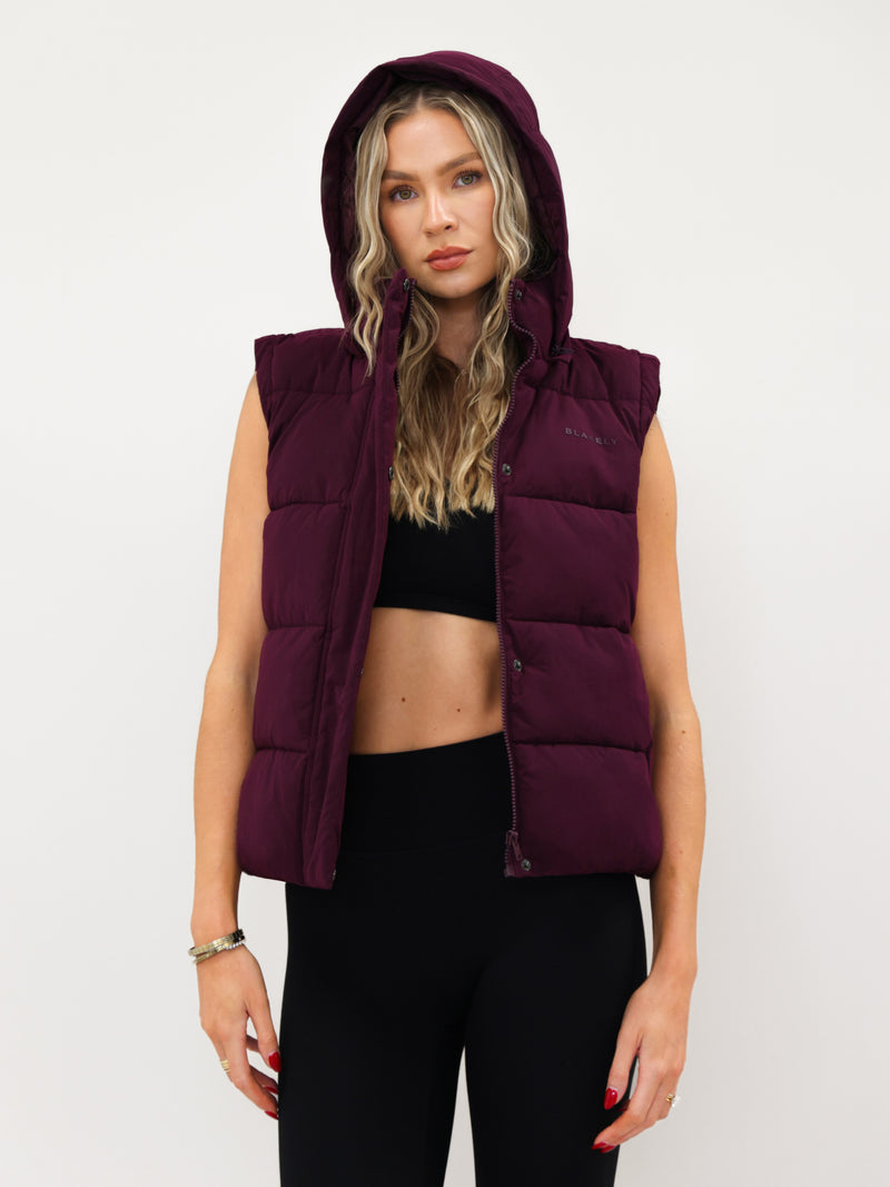 Multiway Puffer Coat 2 - Dark Cherry