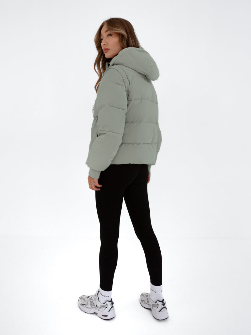 Multiway Puffer Coat 2 - Sage Green