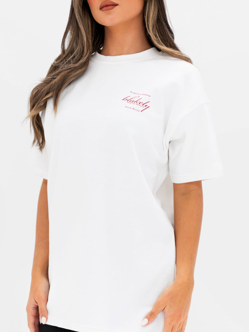 Georgia Oversized Script T-Shirt - Flat White