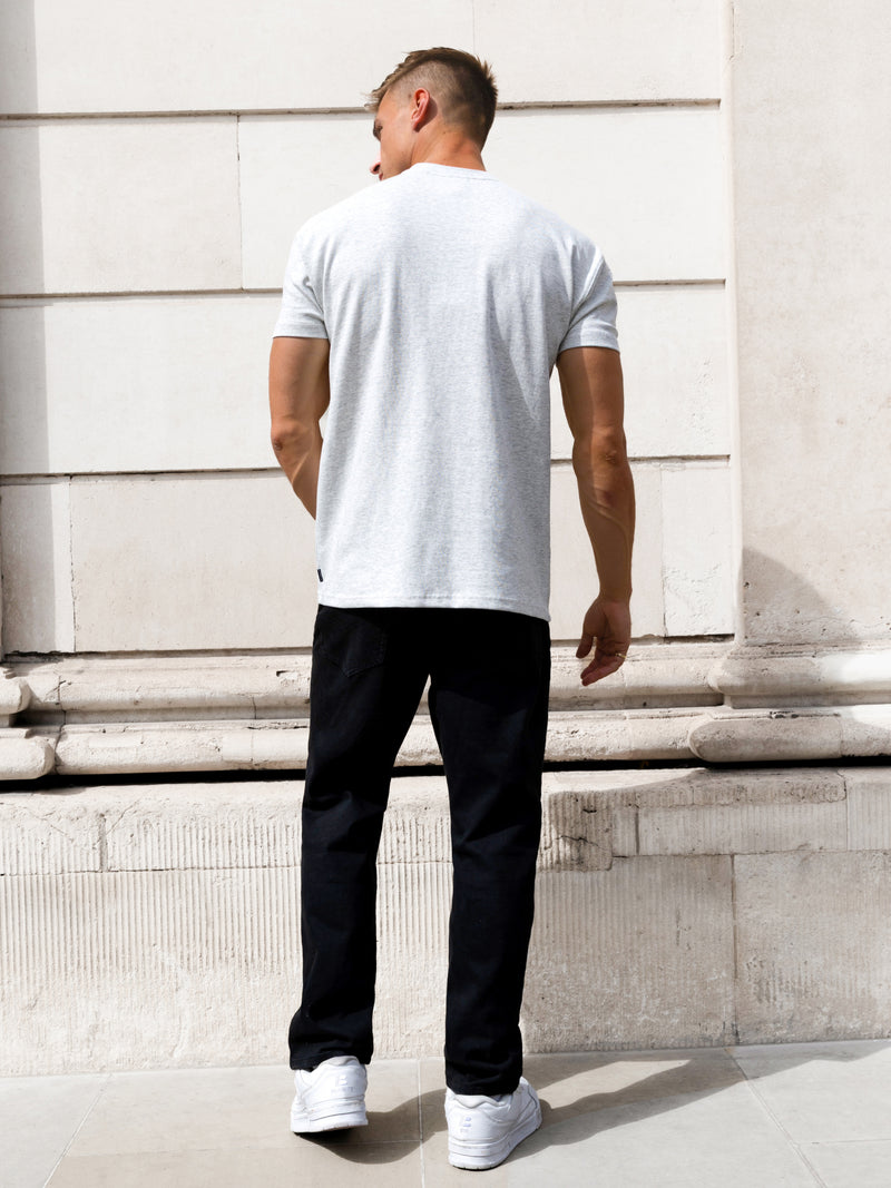 Austin Relaxed Script T-Shirt - Marl White