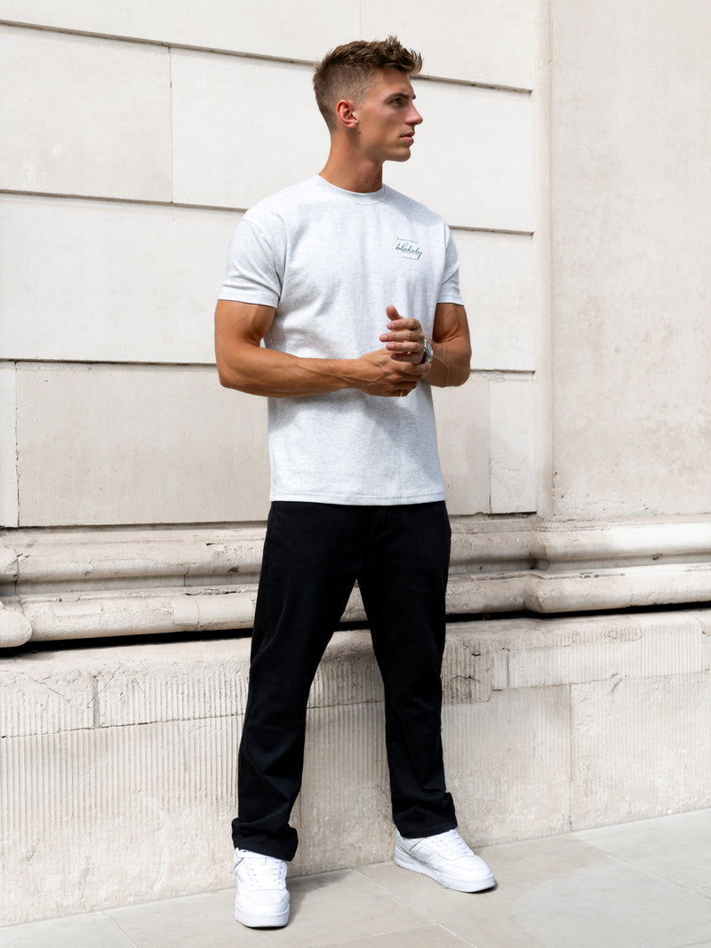 Austin Relaxed Script T-Shirt - Marl White