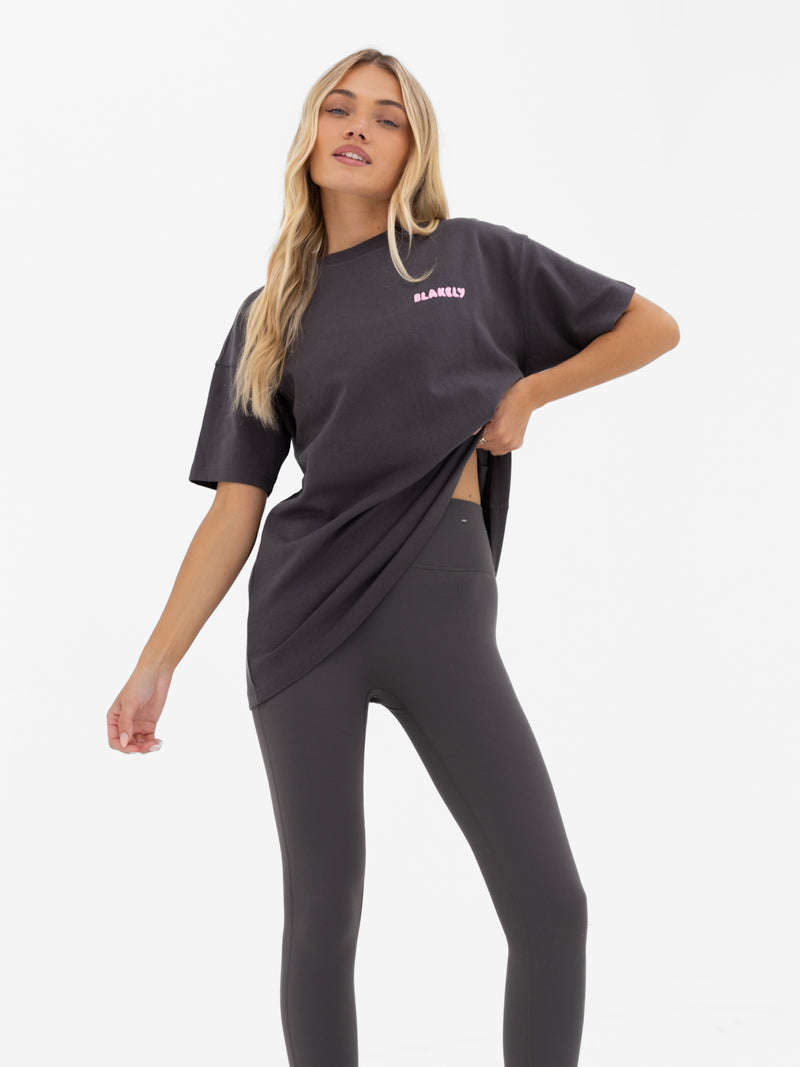 Cloud Print Oversized T-Shirt - Graphite