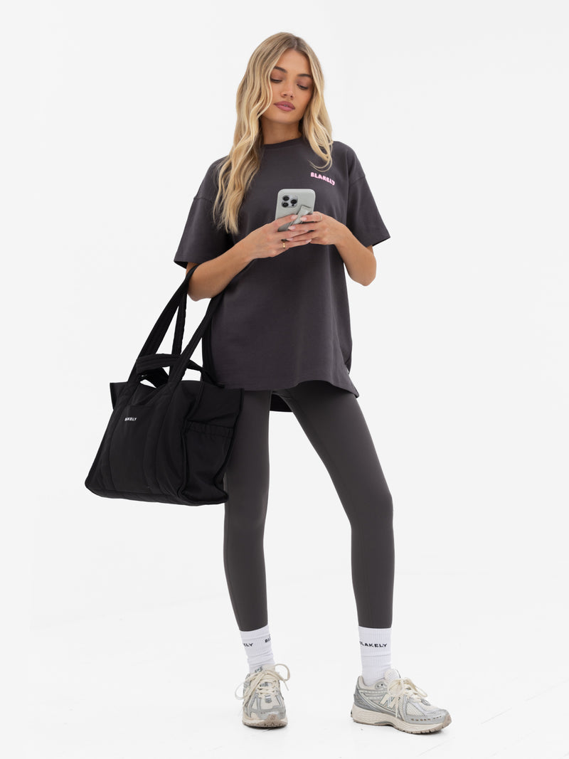 Cloud Print Oversized T-Shirt - Graphite