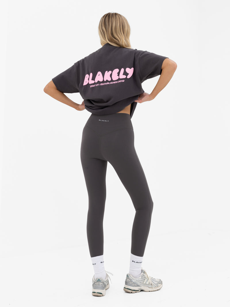 Cloud Print Oversized T-Shirt - Graphite