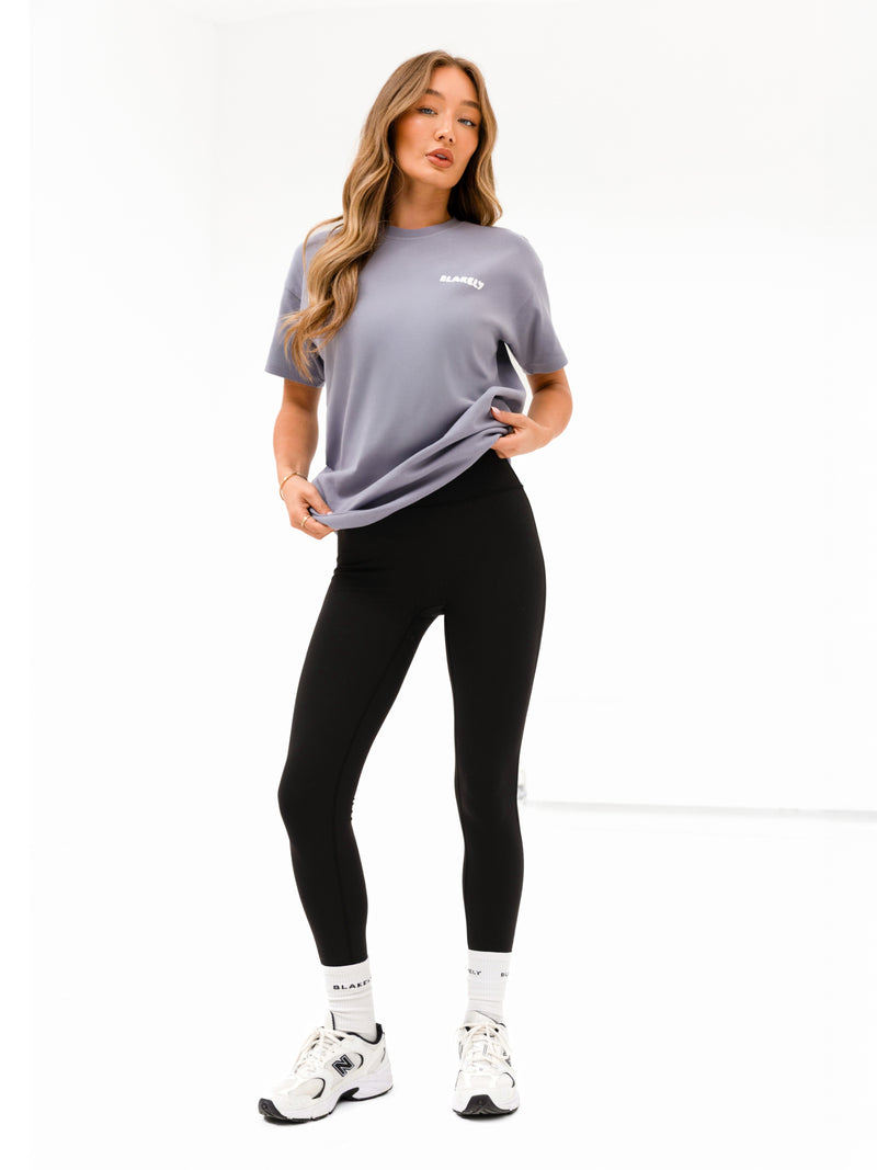 Cloud Print Oversized T-Shirt - Pale Lilac