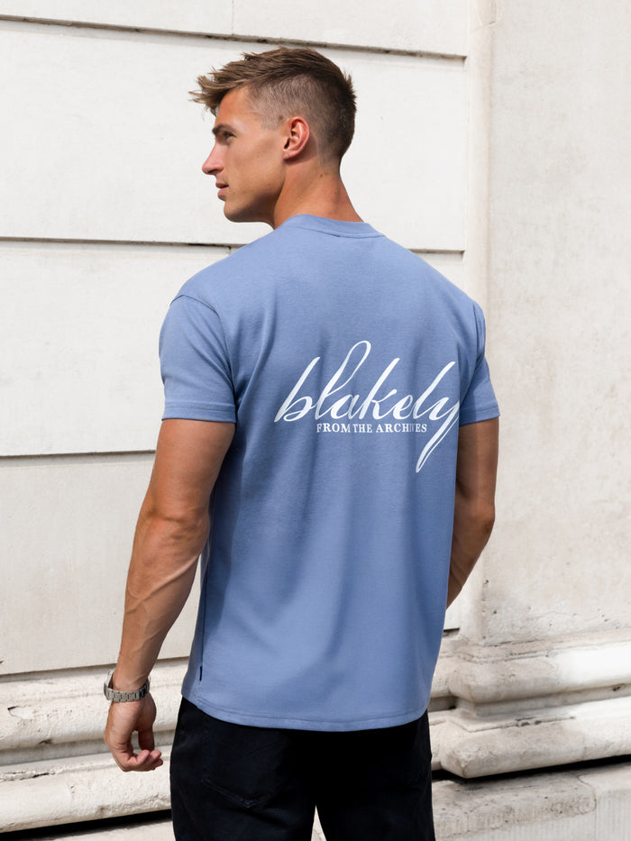 Austin Relaxed T-Shirt - Mid Blue
