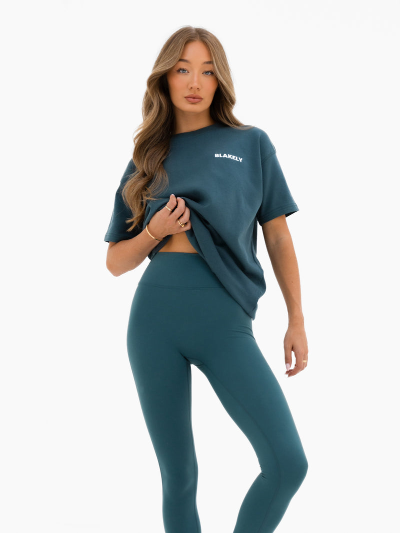Naomi Oversized T-Shirt - Teal Green