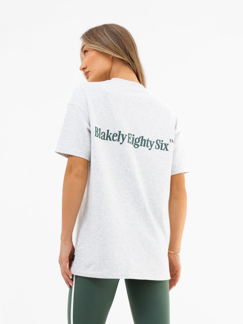 Romi Oversized T-Shirt - Marl Grey & Vintage Green