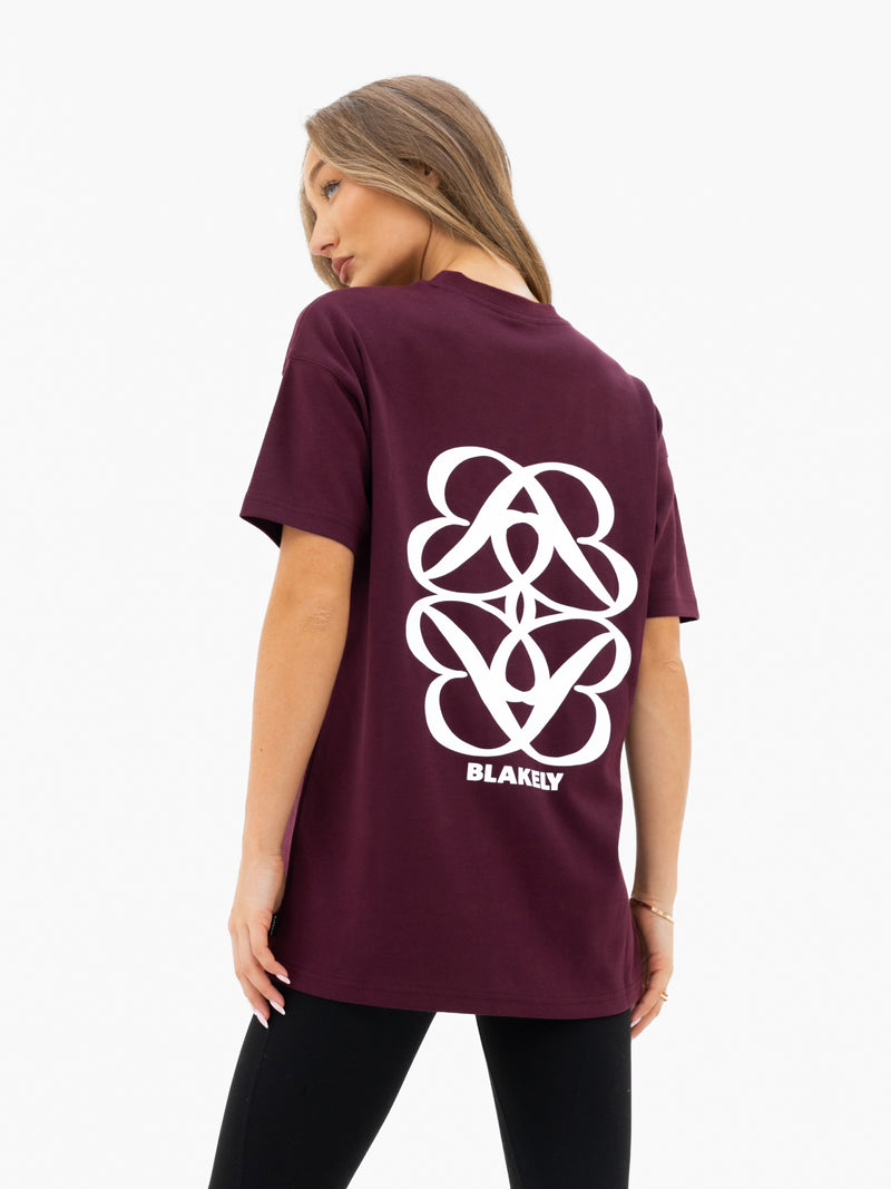 Iris Oversized T-Shirt - Deep Burgundy