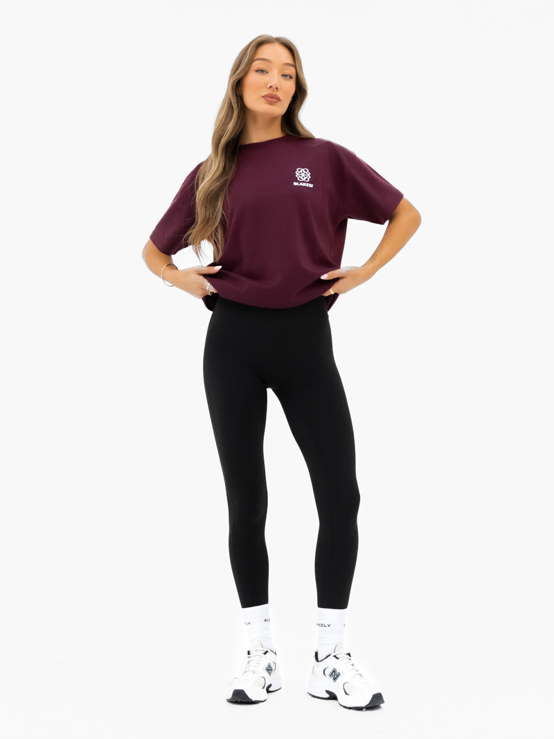 Iris Oversized T-Shirt - Deep Burgundy