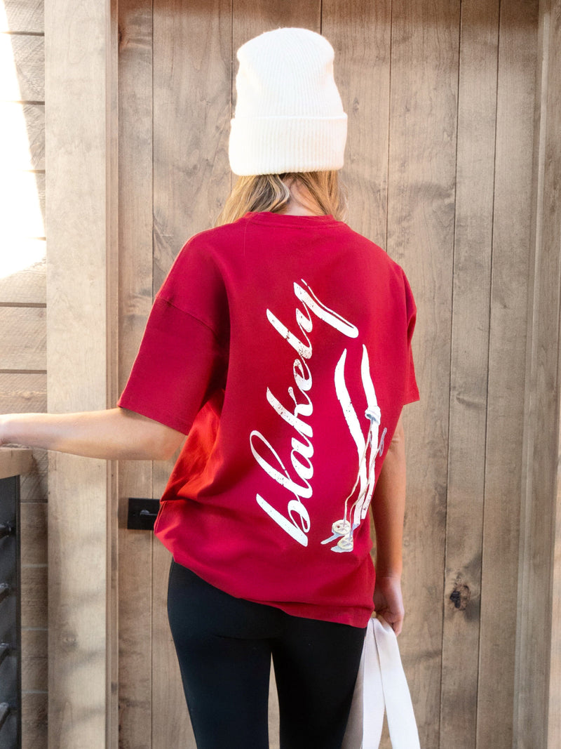 Sloane Oversized T-Shirt - Cherry Red