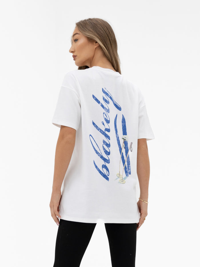 Sloane Oversized T-Shirt - White & Bright Blue