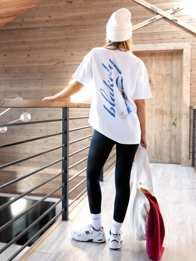 Sloane Oversized T-Shirt - White & Bright Blue