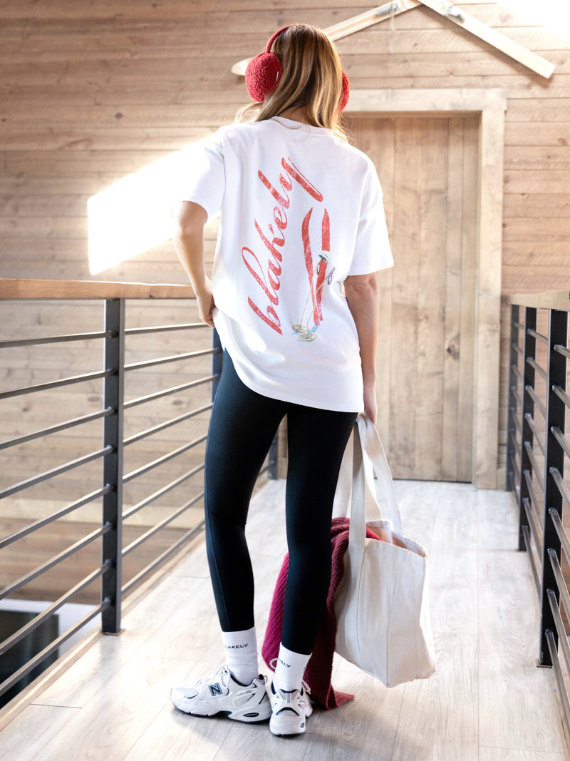 Sloane Oversized T-Shirt - White & Bright Red