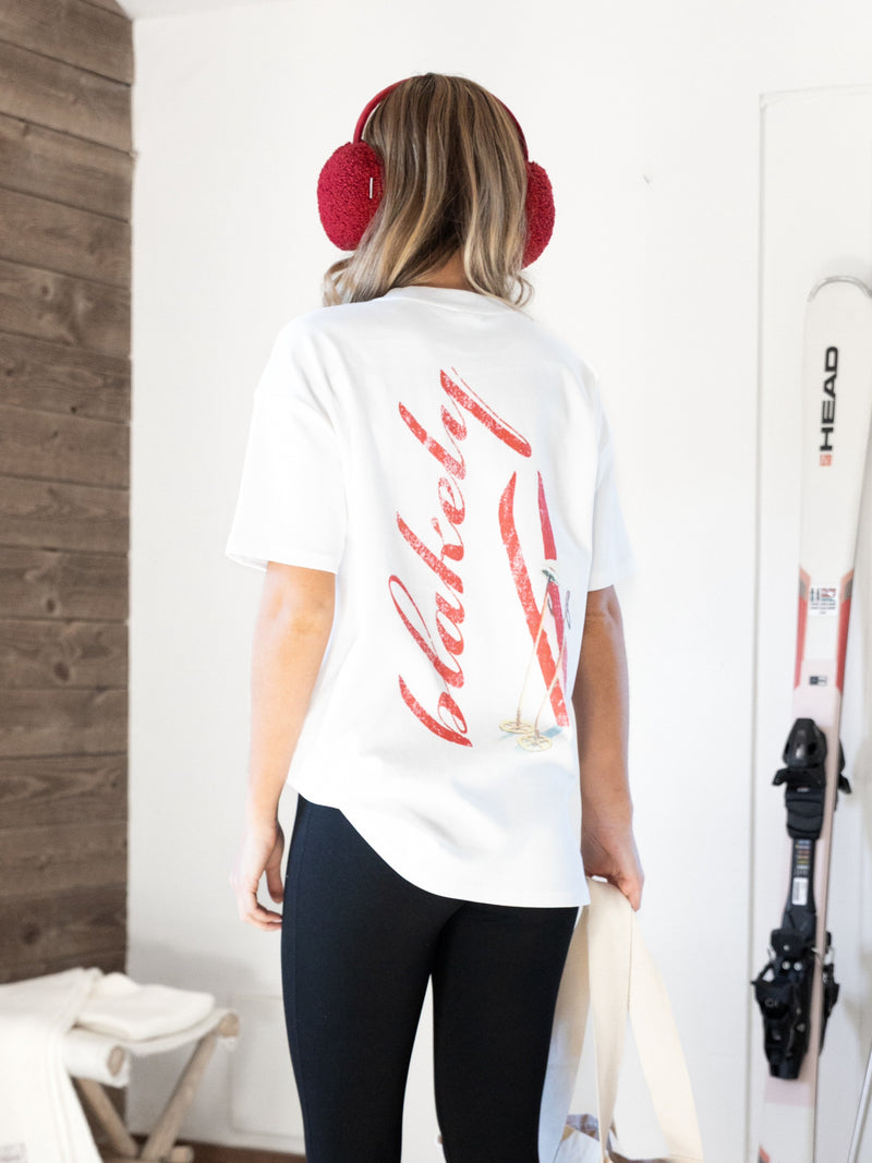 Sloane Oversized T-Shirt - White & Bright Red