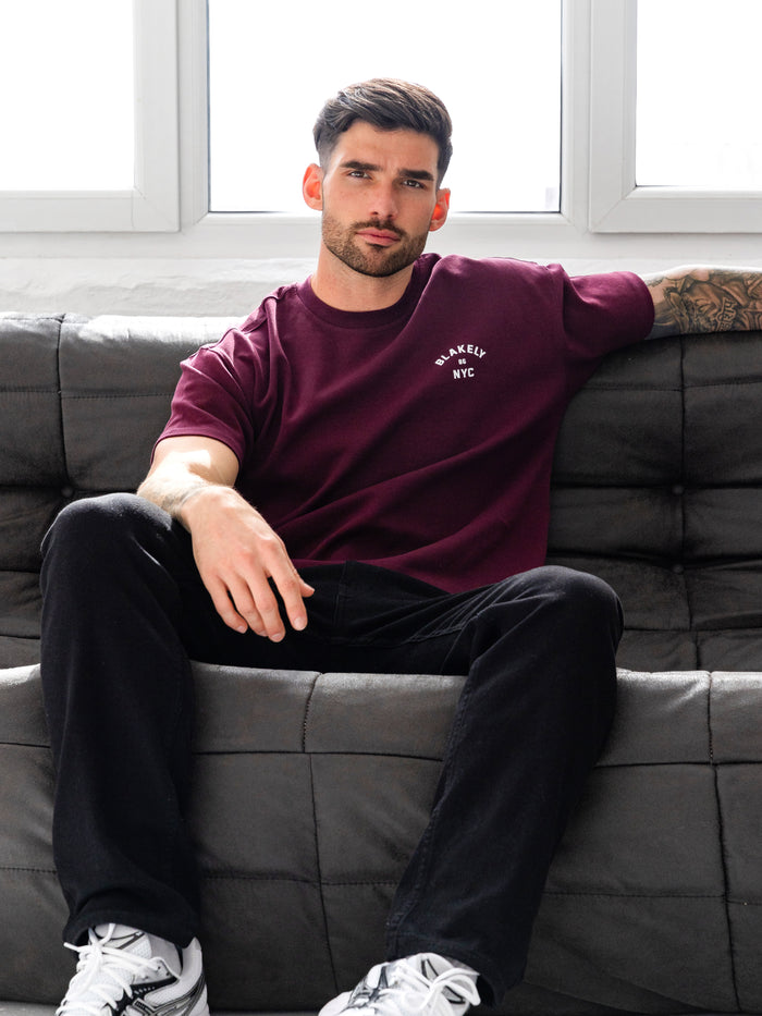 NYC Relaxed T-Shirt - Dark Burgundy